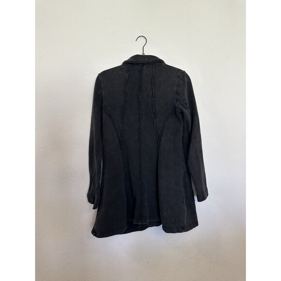 Free People Effortless Knit Washed Black Button Front Jacket Size Medium - Picture 5 of 5
